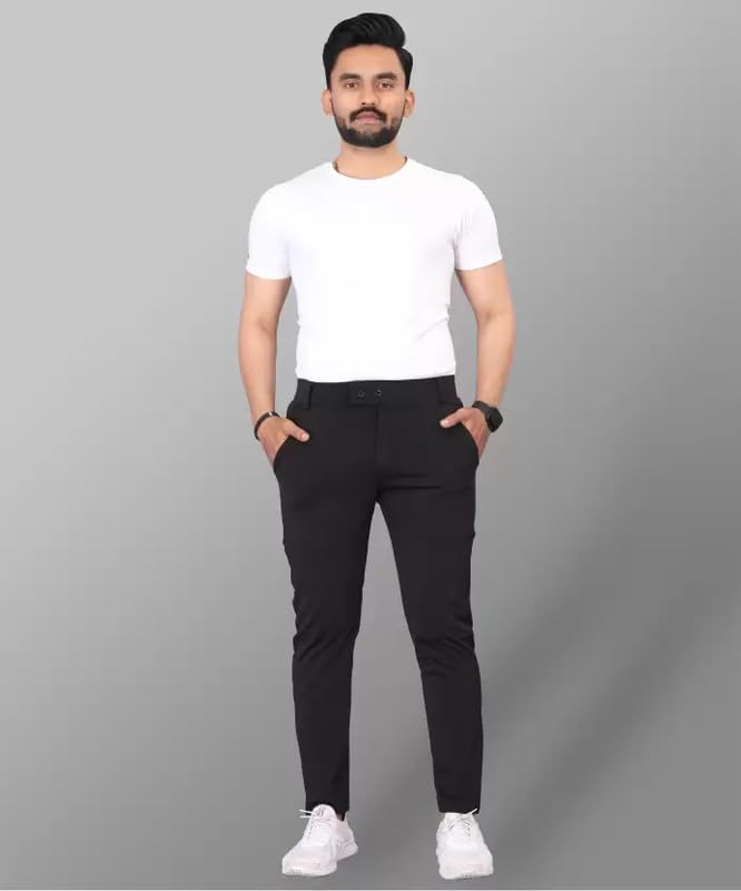 GIBBONTE Men's Lycra Blend Trouser | Trouser for Men