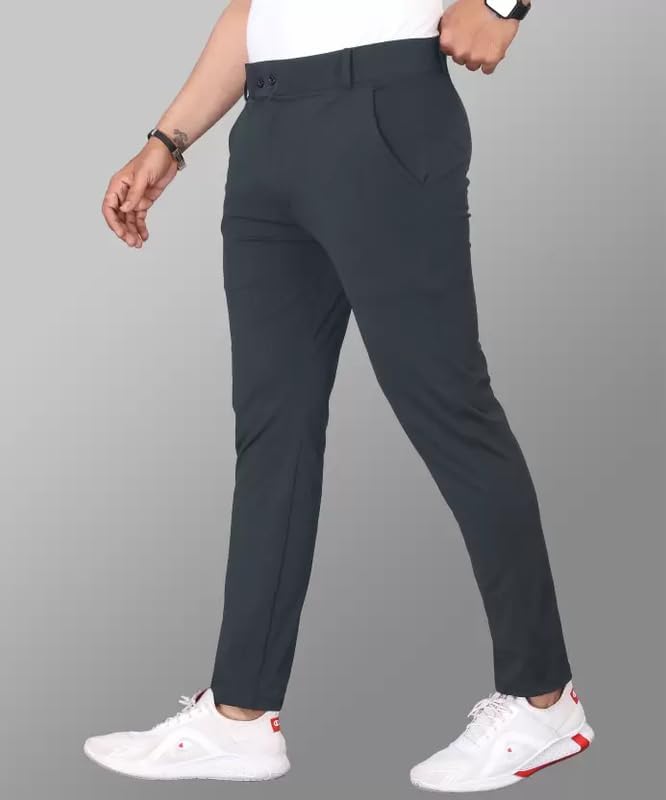 GIBBONTE Men's Lycra Blend Trouser | Trouser for Men