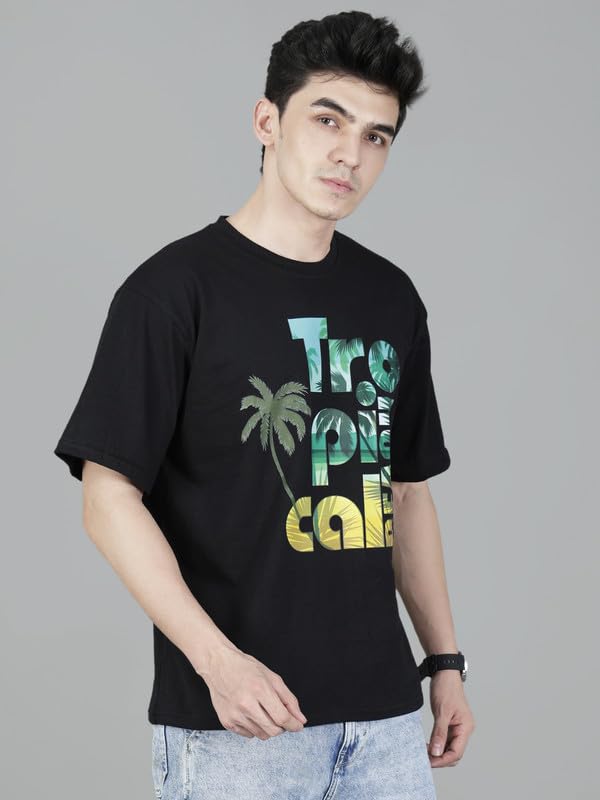 London Hills Men's Cotton Oversized Fit Casual Printed