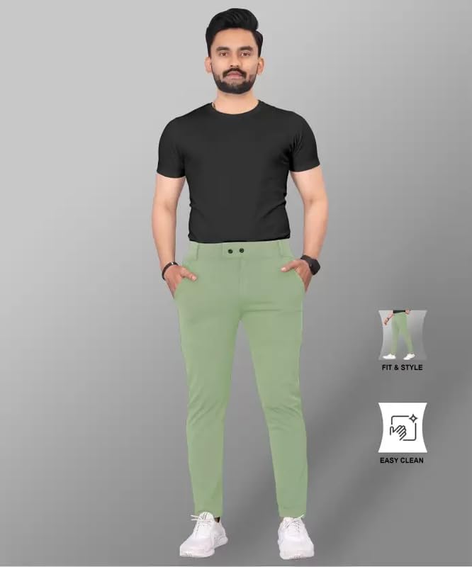 GIBBONTE Men's Lycra Blend Trouser | Trouser for Men