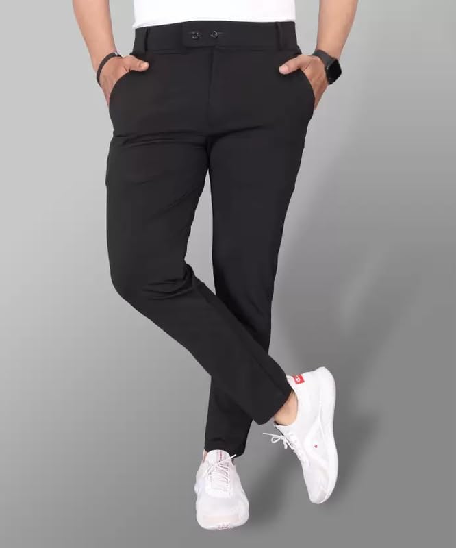 GIBBONTE Men's Lycra Blend Trouser | Trouser for Men