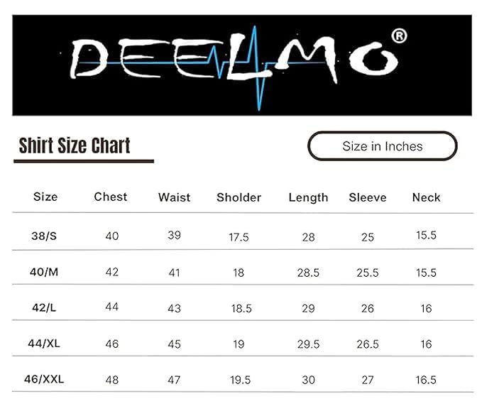 DEELMO Men's Casual Button Down Shirts Long Sleeve