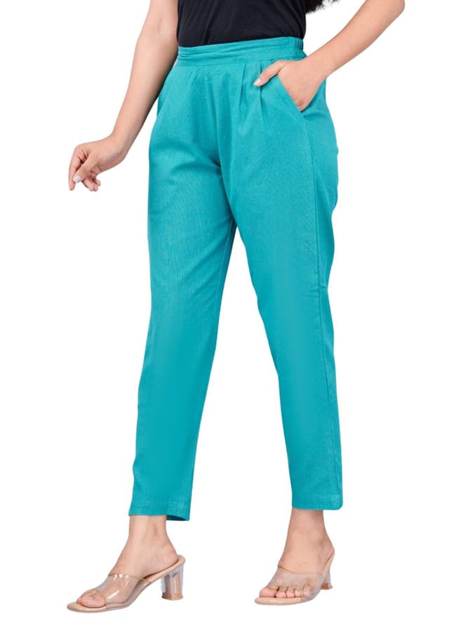 Jakpacks Cotton Ankle Fit Trouser Pants for Women