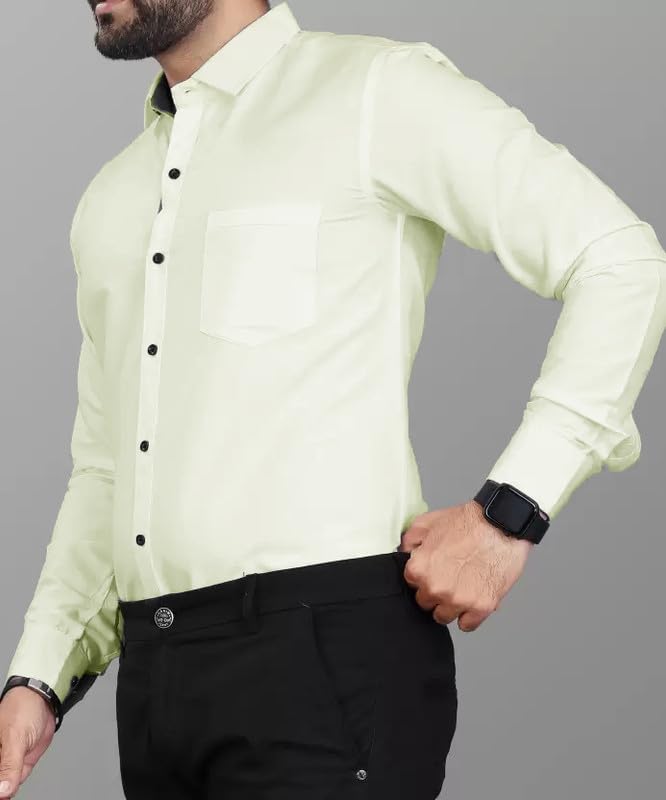 Tee Projekt Shirt for men Cotton Spread Collar Long Sleeve