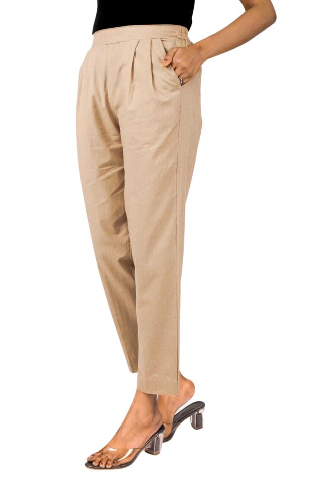 Jakpacks Cotton Ankle Fit Trouser Pants for Women