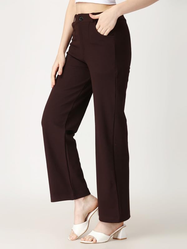 Elendra Women Trouser with Button Closure || Regular fit