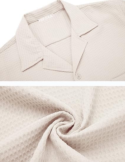 ColorChakra Casual Waffle Knit Shirt for Men