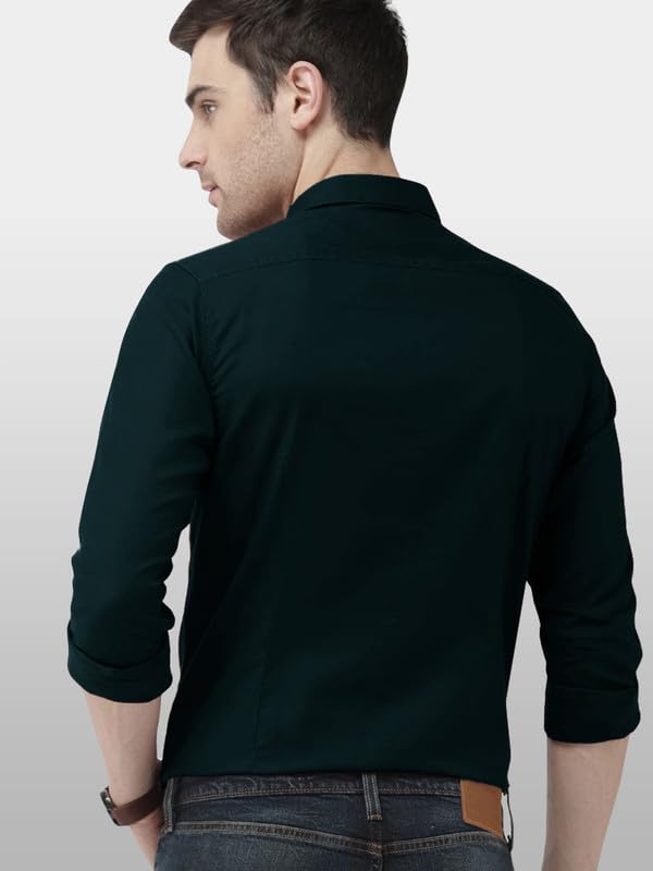 Tee Projekt Men's Shirt Solid Cotton Long Sleeve Button
