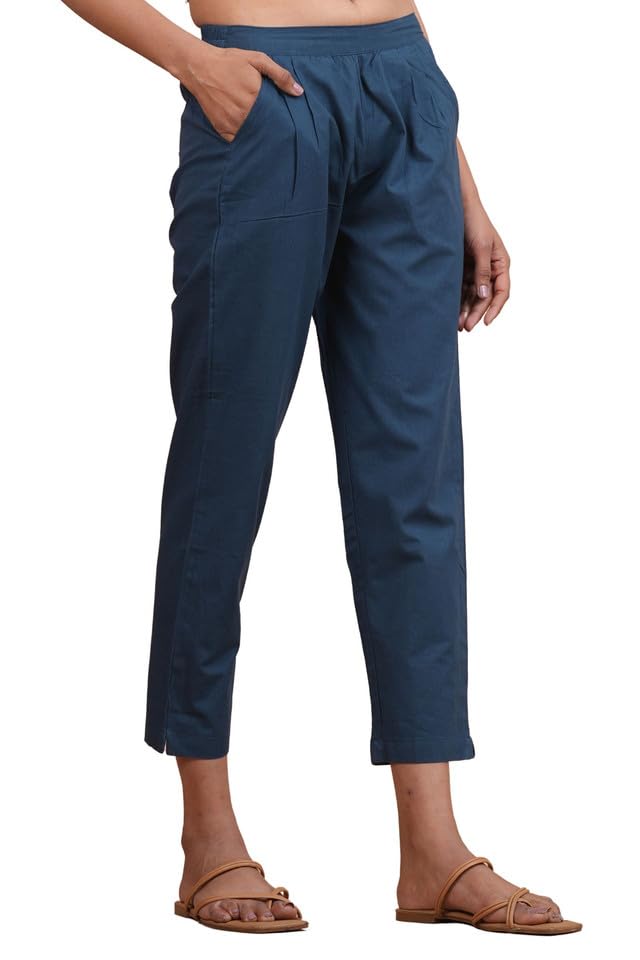 Jakpacks Cotton Ankle Fit Trouser Pants for Women