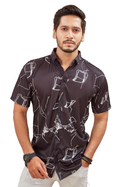 MART Men's Printed Lycra Half Sleeve Shirt Fashionable