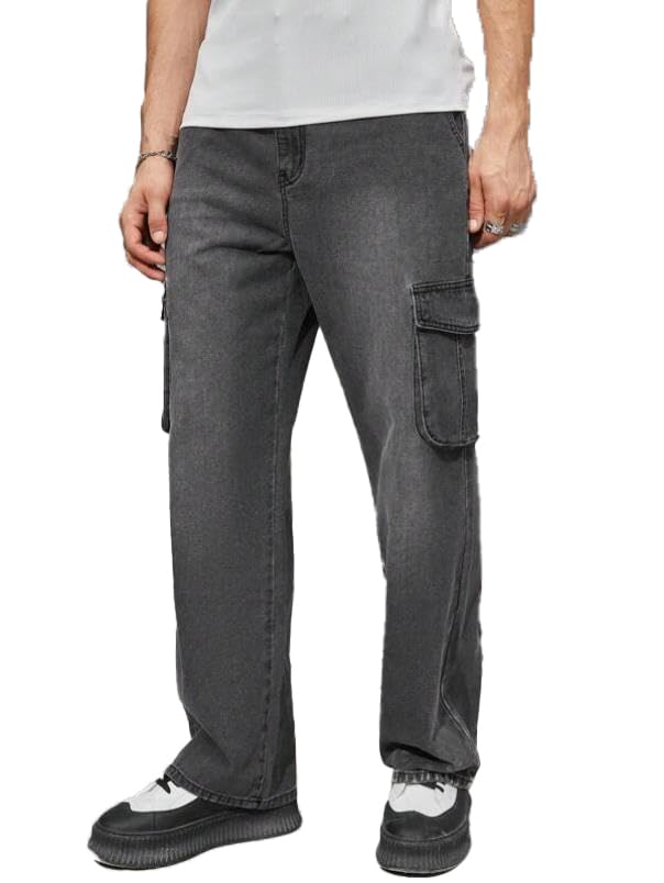 KOTTY Mens's Trendy Denim Cargo Jeans
