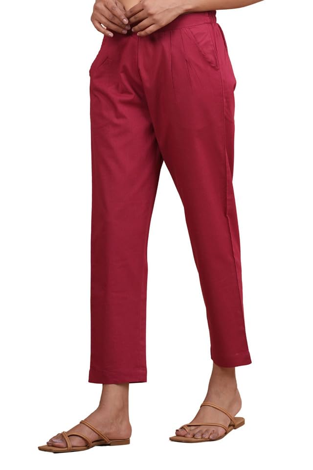 Jakpacks Cotton Ankle Fit Trouser Pants for Women