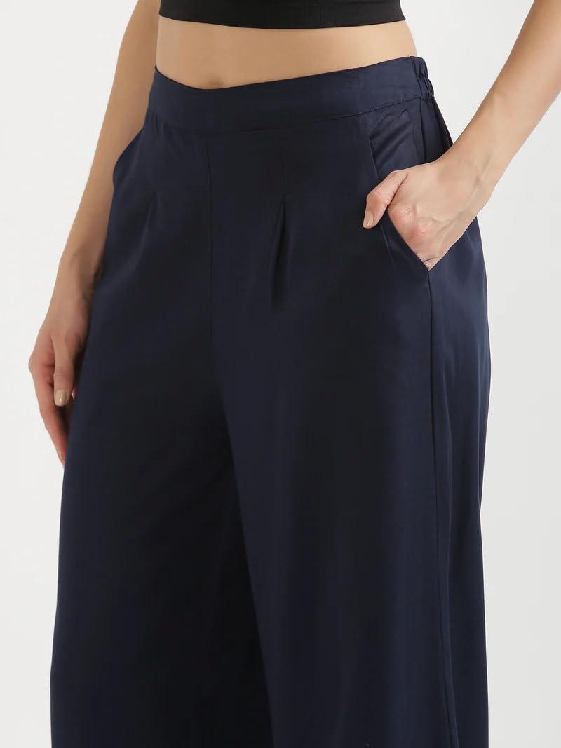 Anvi Creation Women's Cotton Blend Straight Palazzo