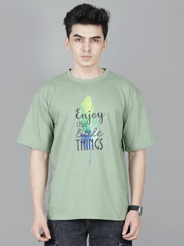 London Hills Men's Cotton Oversized Fit Casual Printed