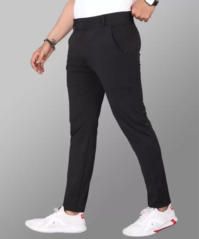 GIBBONTE Men's Lycra Blend Trouser | Trouser for Men