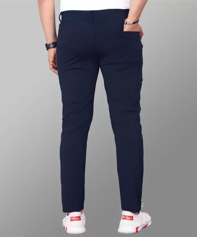 Men's Stylish Slim Fit Lycra Blend Trousers for Men