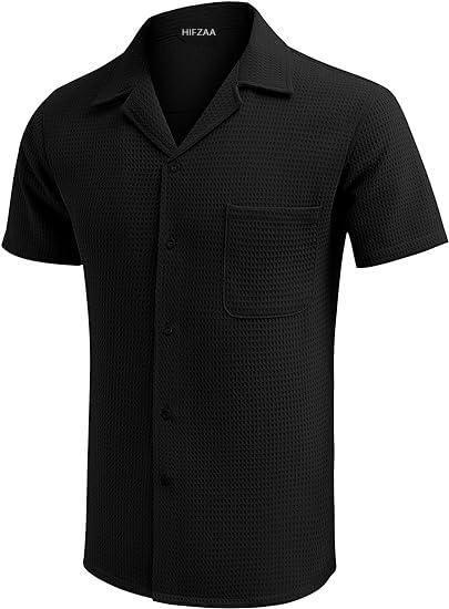 ColorChakra Casual Waffle Knit Shirt for Men