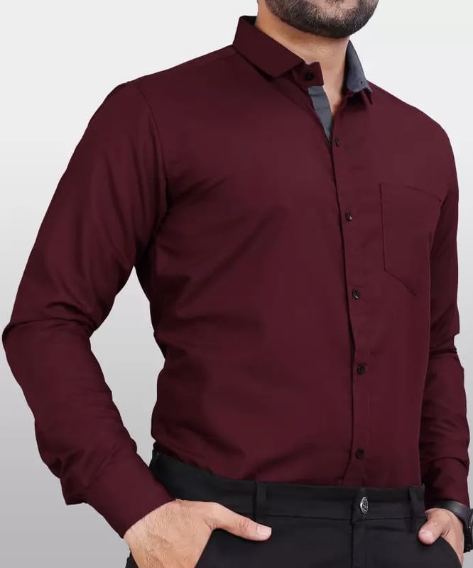 Tee Projekt Shirt for men Cotton Spread Collar Long Sleeve