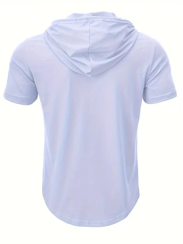 LLL FASHION Men's Slim-Fit Stretch Hooded Henley