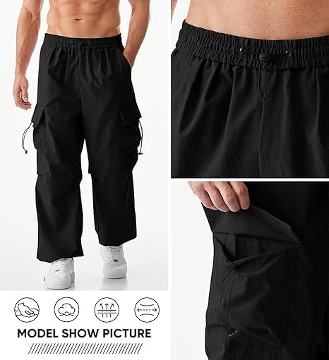 AREAL FASHION Men's Cargo parashuit Trousers