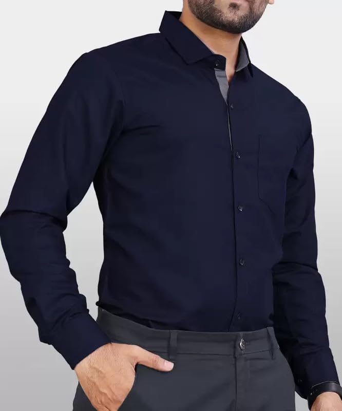 Tee Projekt Shirt for men Cotton Spread Collar Long Sleeve