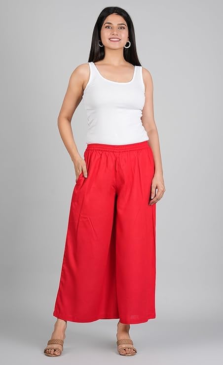 Ammviyush Women's Black Cotton Palazzo Pants