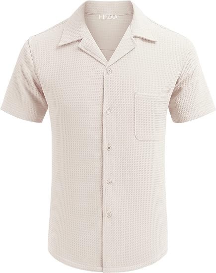 ColorChakra Casual Waffle Knit Shirt for Men
