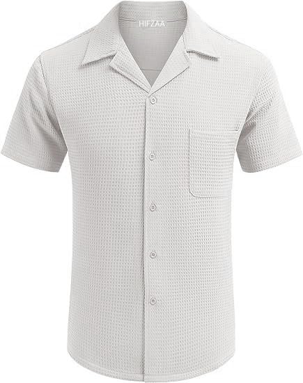 ColorChakra Casual Waffle Knit Shirt for Men