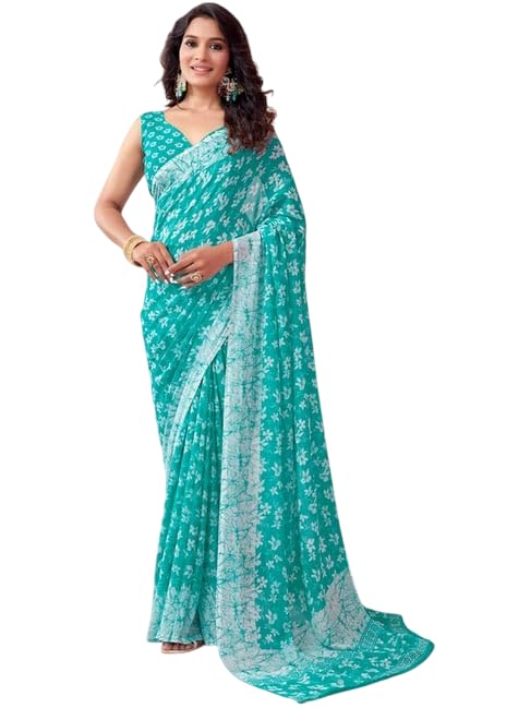 FASHION Women's Georgette Floral Printed Saree
