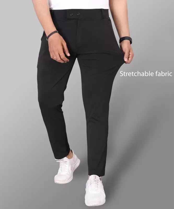 GIBBONTE Men's Lycra Blend Trouser | Trouser for Men