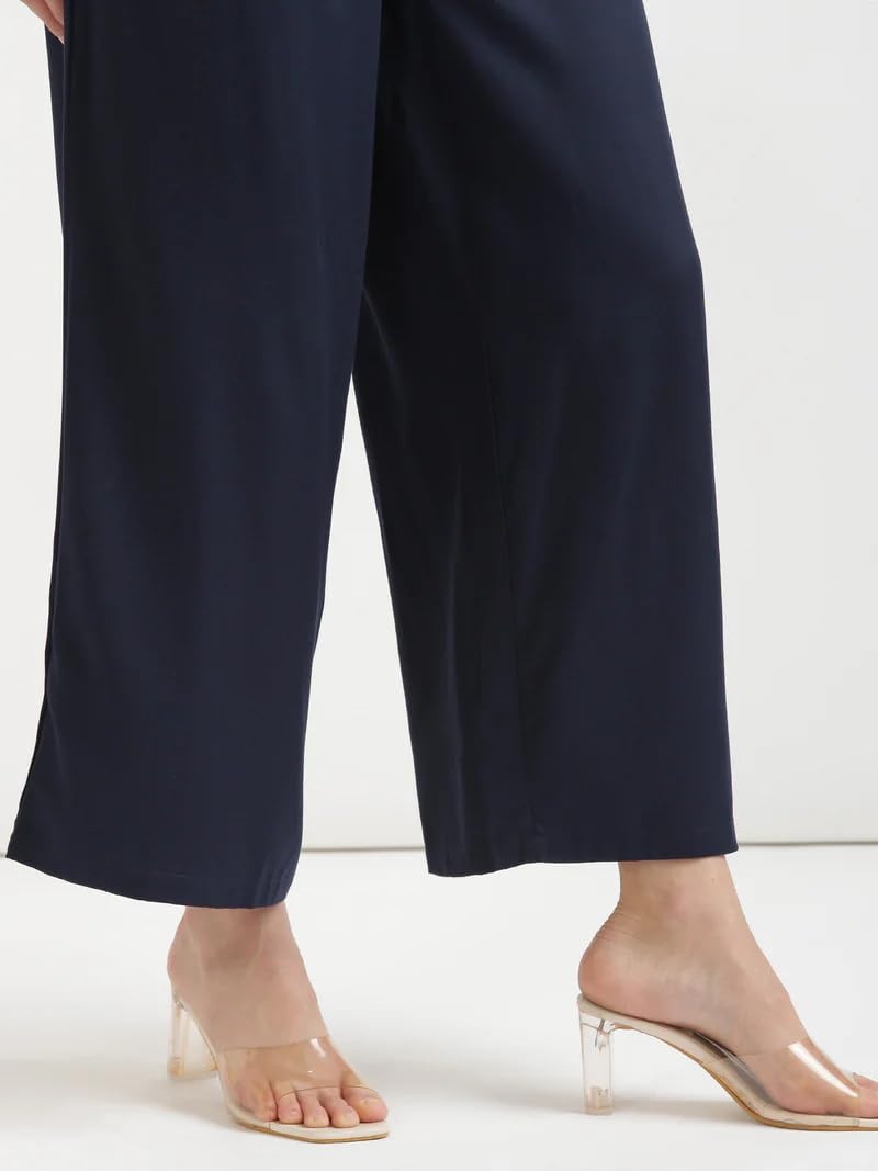 Anvi Creation Women's Cotton Blend Straight Palazzo