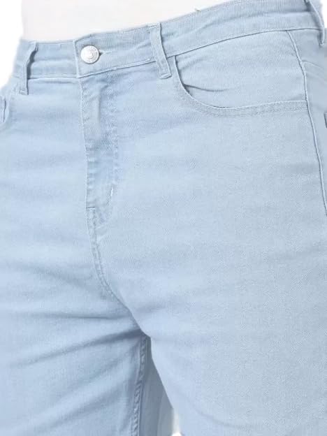 Comfits Loose Fit Baggy Denim Jeans, Sky Blue, Plain
