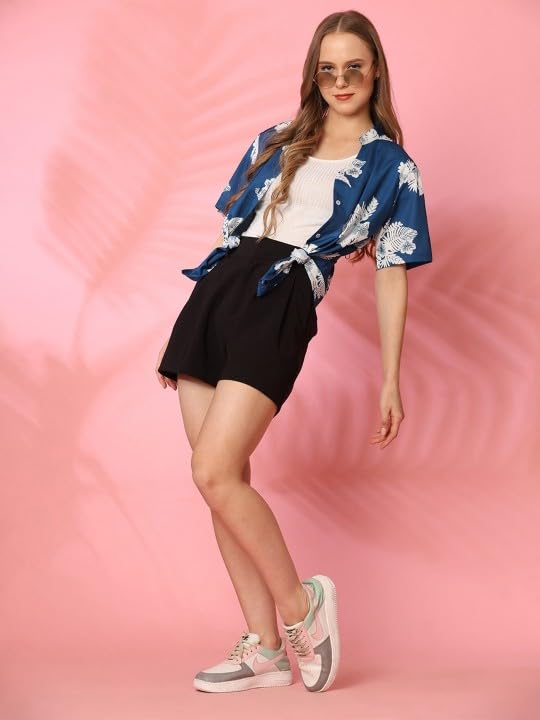 Trendy Queen Printed Straight Mandarin Neck Shirt