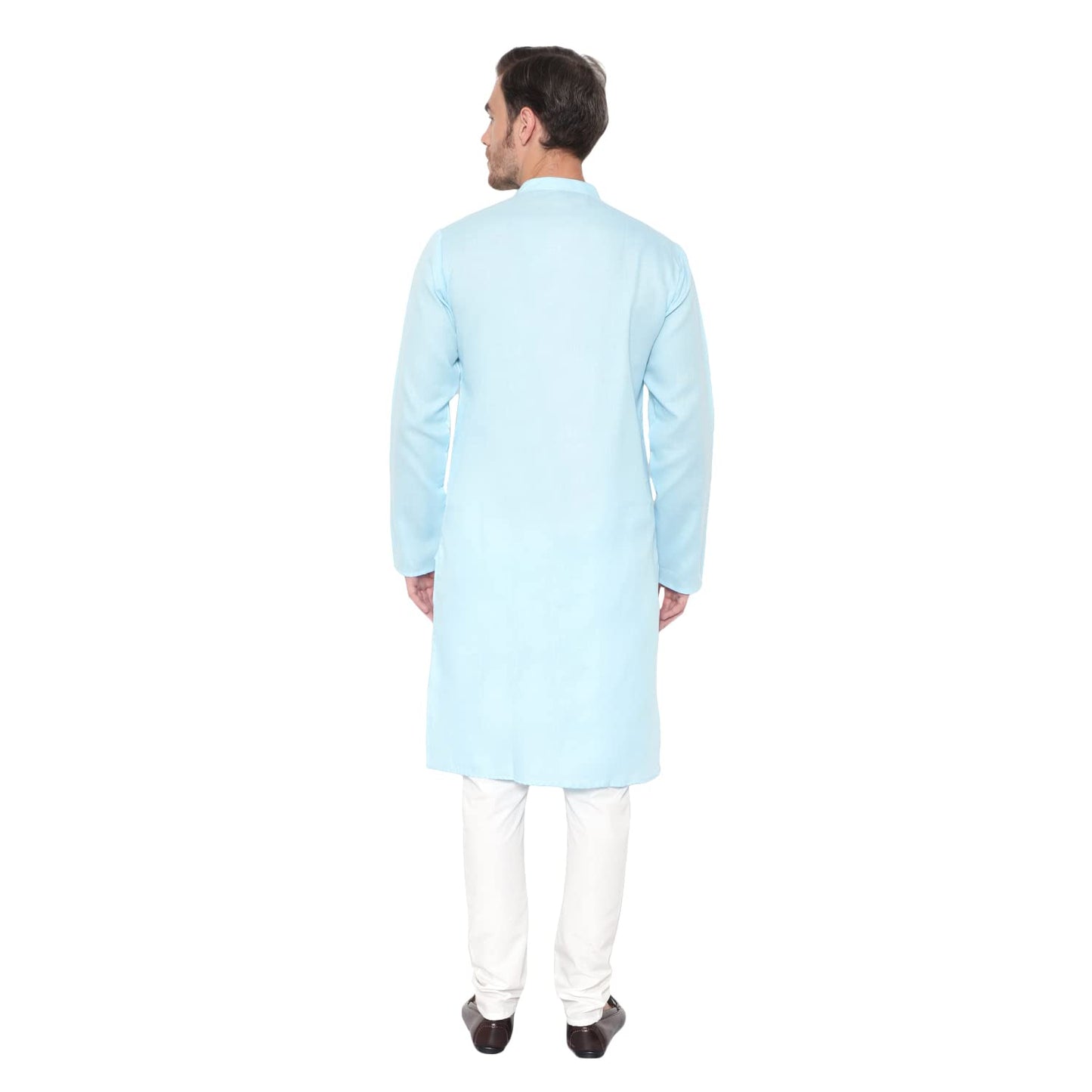LATEST CHIKAN Men's Cotton Blend Solid Long Kurta