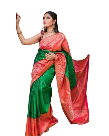 Women's Present Banarasi Soft Lichi Silk Saree