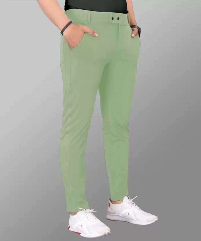 GIBBONTE Men's Lycra Blend Trousers - Stretchable