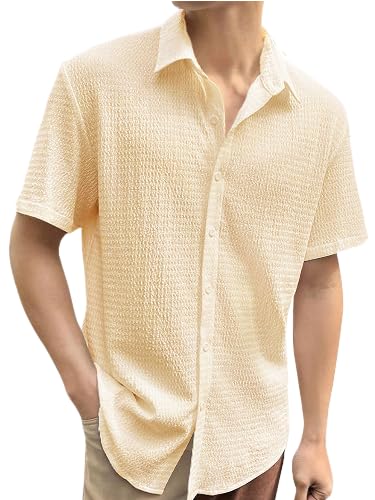 Pinkmint Popcorn Shirt for Men Soild Slim Fit Sleeve
