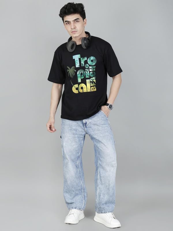 London Hills Men's Cotton Oversized Fit Casual Printed