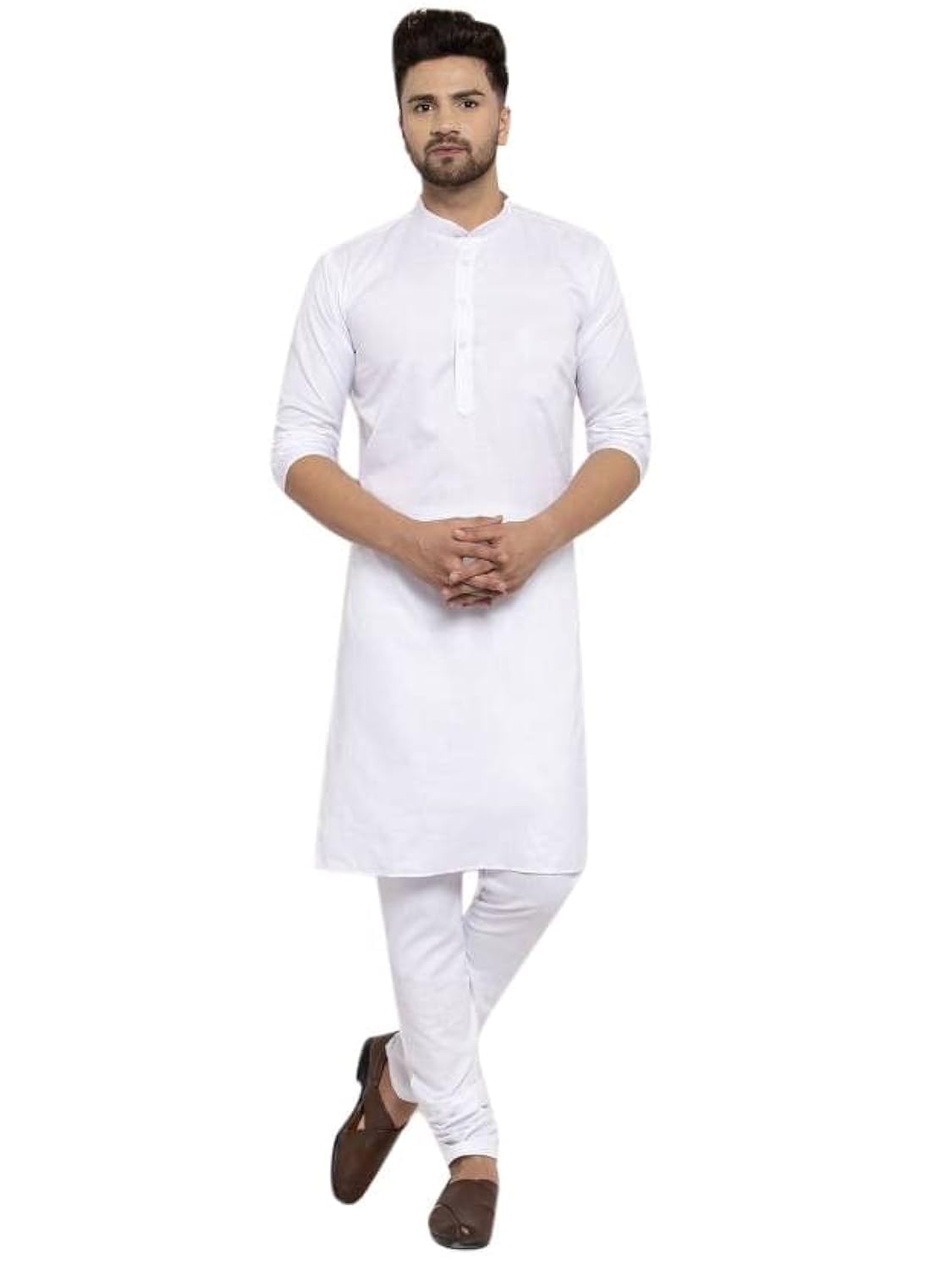 Luxrio Kurta for Men Cotton Blend Long Solid Straight Fit