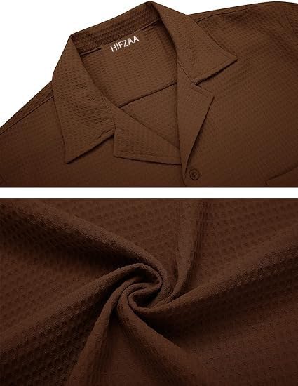 ColorChakra Casual Waffle Knit Shirt for Men
