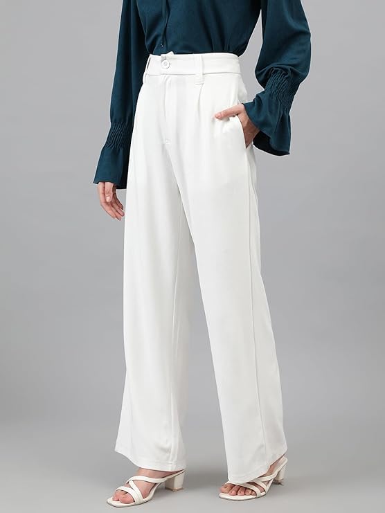 Elendra Women Trouser with Button Closure || Regular fit