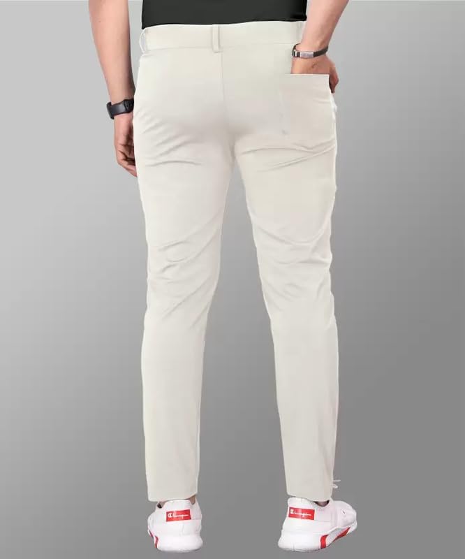 GIBBONTE Men's Slim Fit Lycra Blend Trousers