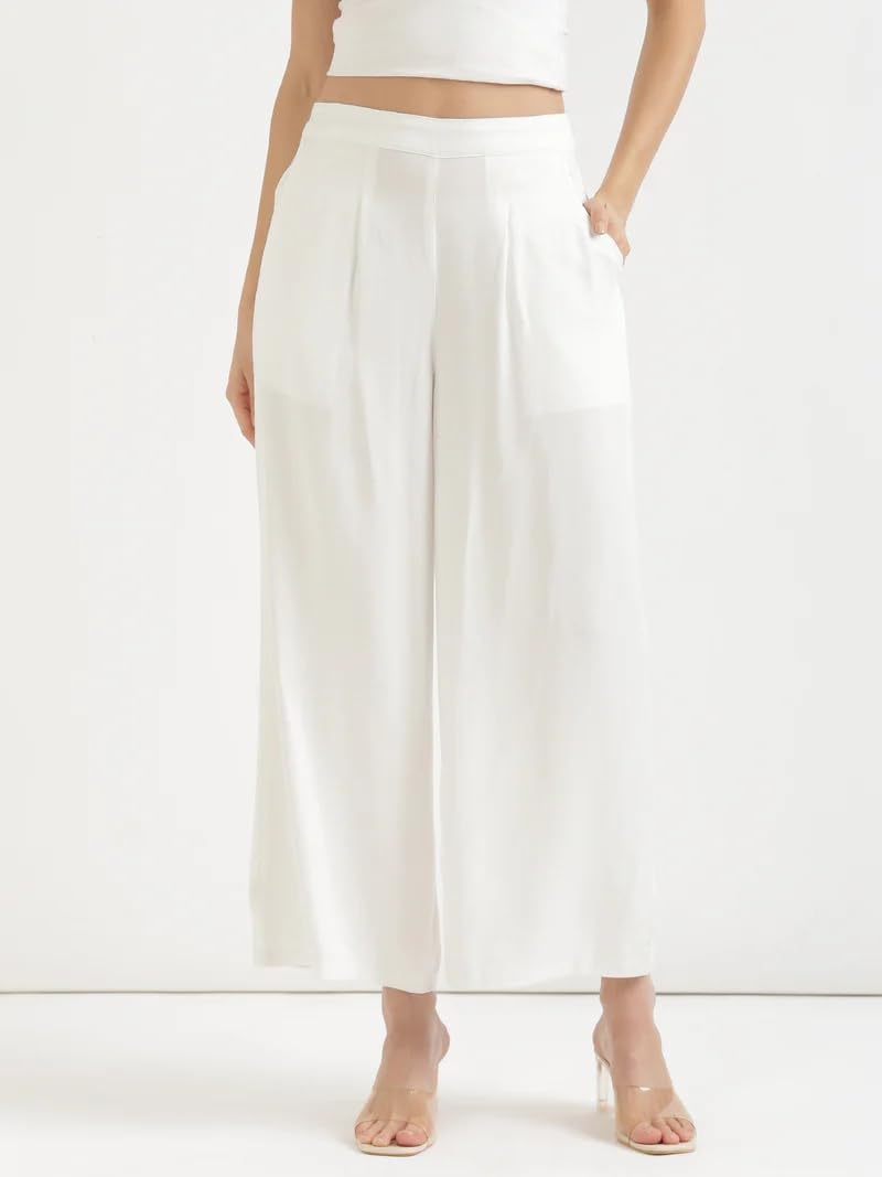 Anvi Creation Women's Cotton Blend Straight Palazzo