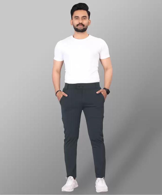 GIBBONTE Men's Lycra Blend Trouser | Trouser for Men