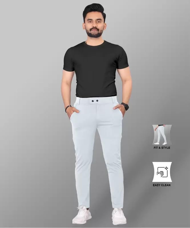 GIBBONTE Men's Lycra Blend Trouser | Trouser for Men