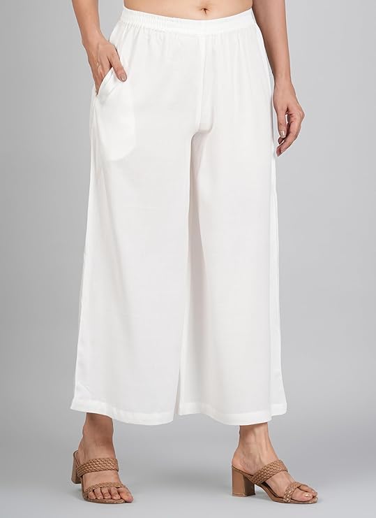 Ammviyush Women's Black Cotton Palazzo Pants