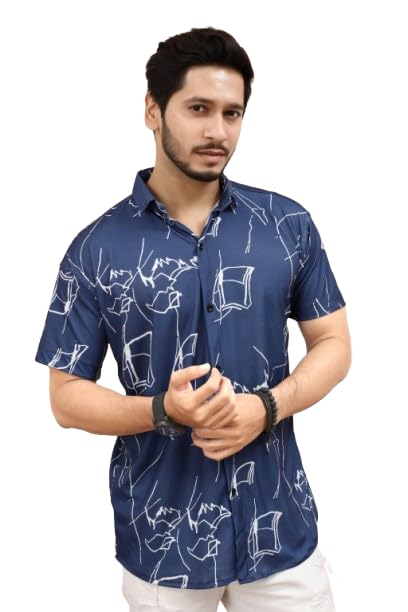 MART Men's Printed Lycra Half Sleeve Shirt Fashionable