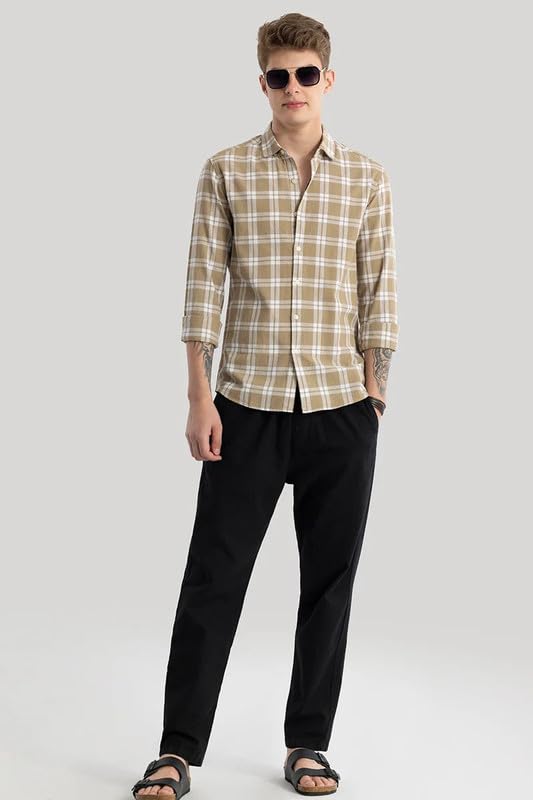 JAI TEXTILES Men's Cotton Casual Printed Checkered