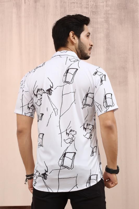 MART Men's Printed Lycra Half Sleeve Shirt Fashionable