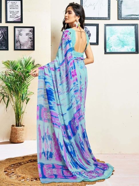 FASHION Women's Georgette Floral Printed Saree